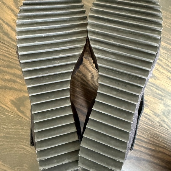 Pedro Garcia Black Suede Wedge Sandals 38 - Worn once! Size 7.5 or 8 US - Picture 7 of 13